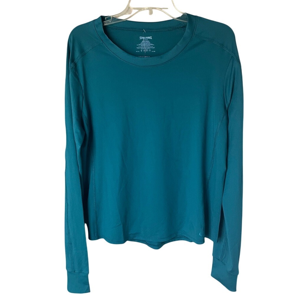 Spalding Womens Active Fitted Long Sleeve Sport Shirt in Deep Lagoon, L
